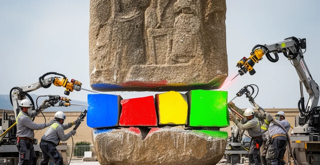 Strategic visualization of architecture migration showing split path transformation