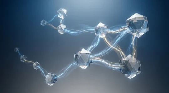 Strategic cloud architecture visualization showing interconnected multi-cloud infrastructure