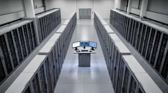 Mission-critical system architecture visualization with redundant components and active-active deployment