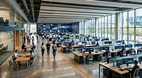 Modern service desk environment showcasing ITIL 4 digital transformation