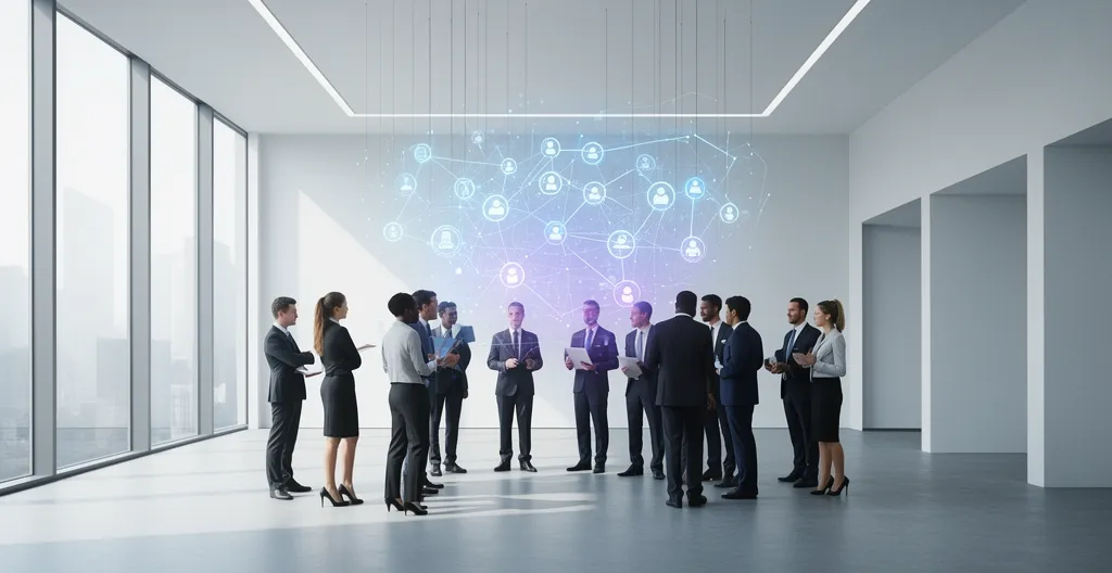 Professional team collaborating on ERP transition strategy in modern office environment