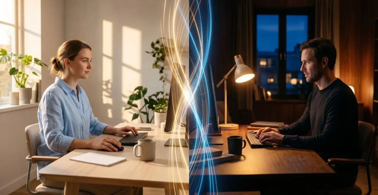 Team members working asynchronously across different time zones with visual representation of workflow continuity