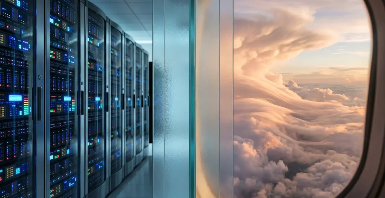 Visual representation of a dual-horizon work breakdown structure, splitting predictable infrastructure work from adaptive application work for a cloud migration.