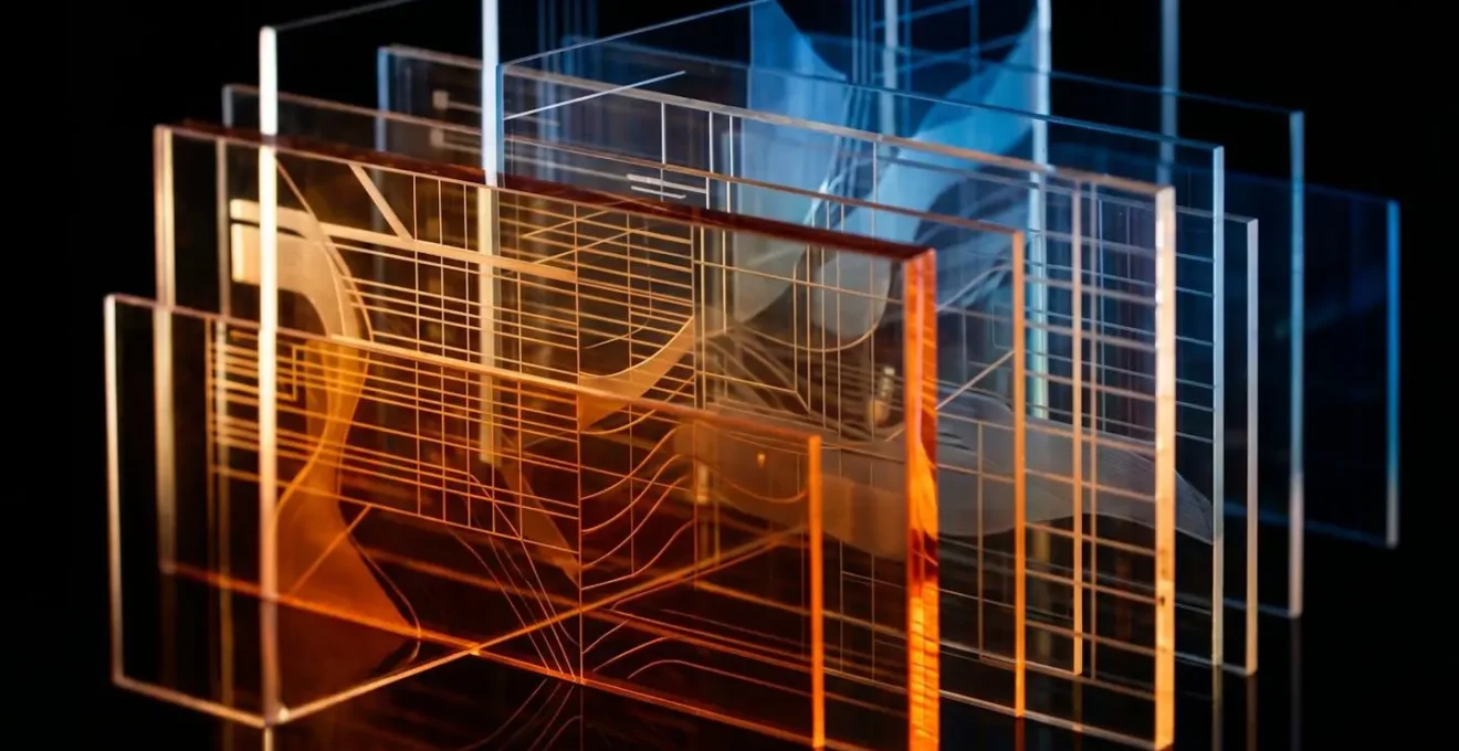 Abstract visualization of tiered data storage with flowing layers representing hot and cold data